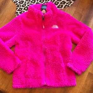 The north face girls fuzzy zip jacket
